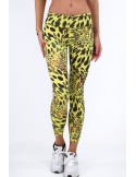 Jambiere sport galbene cu imprimeu leopard H006 - Magazin online - Boutique